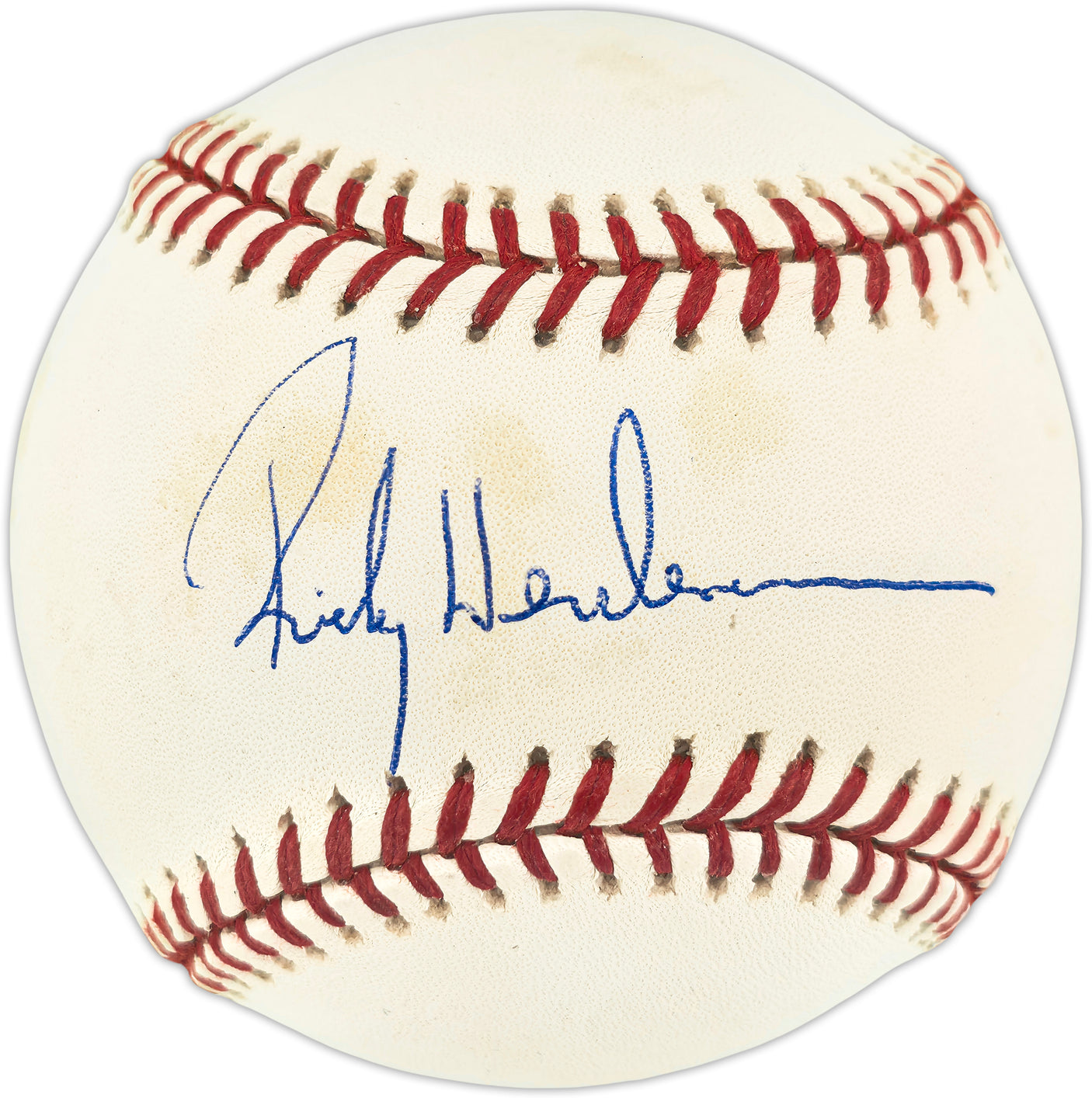 Rickey Henderson Autographed Official NL Baseball Oakland A's New York Yankees Beckett BAS QR #BU86934