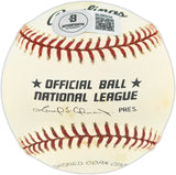 Rickey Henderson Autographed Official NL Baseball Oakland A's New York Yankees Beckett BAS QR #BU86934