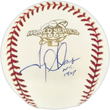 Troy Glaus Autographed Official 2002 World Series Logo Baseball Anaheim Angels "W.S. MVP" Beckett BAS QR #BU86936