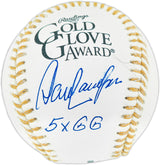 Dave Concepcion Autographed Official Rawlings Gold Glove Baseball Cincinnati Reds "5X GG" (Smudged) Beckett BAS QR #BR50813