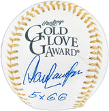 Dave Concepcion Autographed Official Rawlings Gold Glove Baseball Cincinnati Reds "5X GG" (Smudged) Beckett BAS QR #BR50813