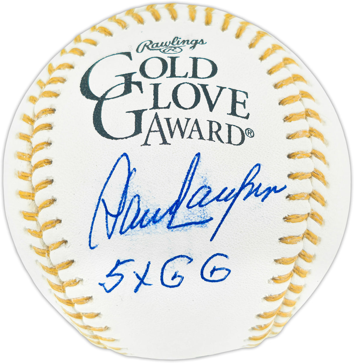 Dave Concepcion Autographed Official Rawlings Gold Glove Baseball Cincinnati Reds "5x GG" (Smudged) Beckett BAS QR #BR50810