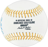 Dave Concepcion Autographed Official Rawlings Gold Glove Baseball Cincinnati Reds "5x GG" (Smudged) Beckett BAS QR #BR50810