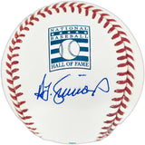 Ted Simmons Autographed Official Hall of Fame Logo Baseball St. Louis Cardinals (Smudged) Beckett BAS Witness #3W398013