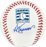 Ted Simmons Autographed Official Hall of Fame Logo Baseball St. Louis Cardinals (Smudged) Beckett BAS Witness #3W397998