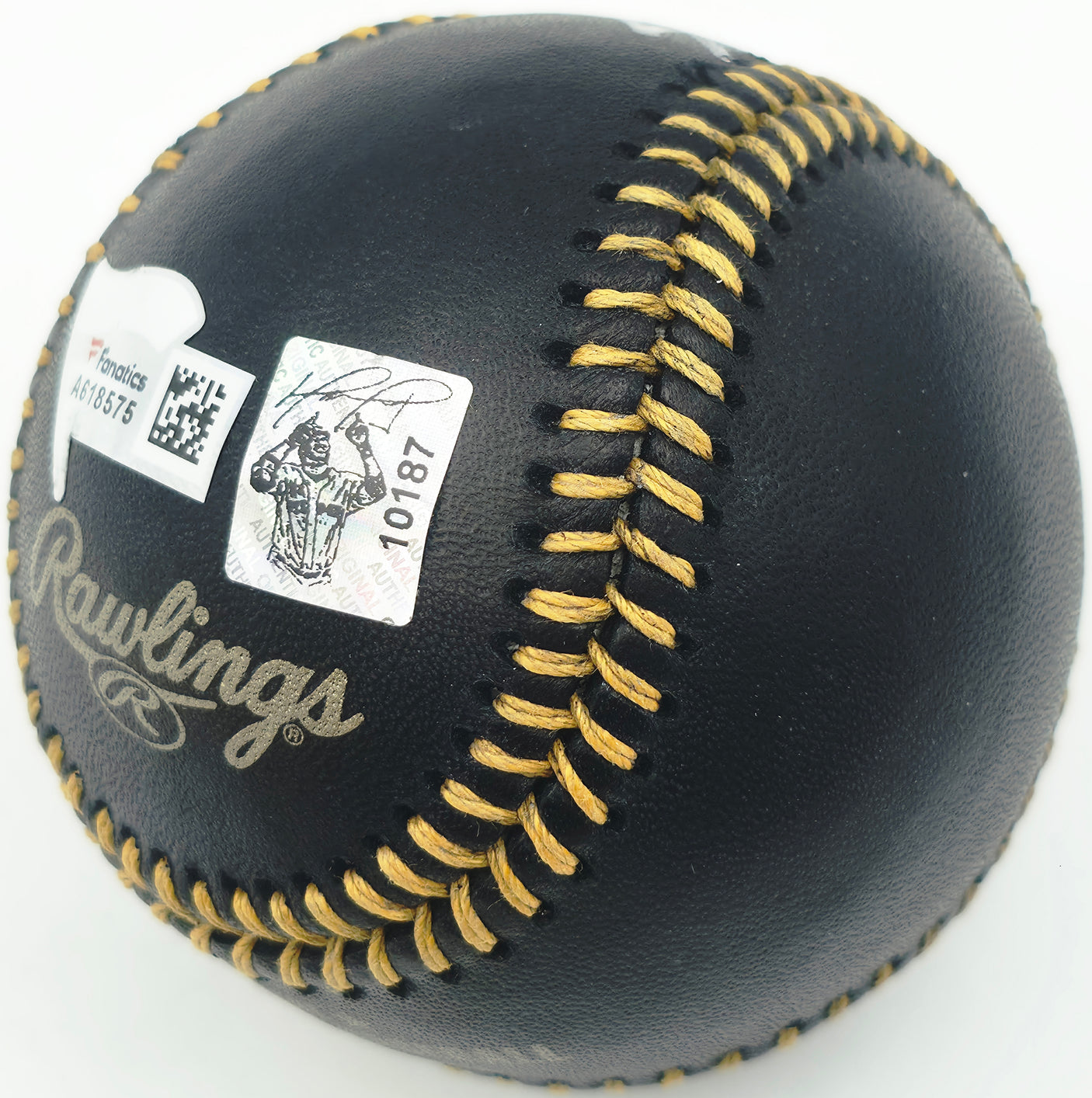 David Ortiz Autographed Official MLB Black Baseball Boston Red Sox (Smudged) MLB Holo #JD243395