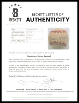 Hank Aaron Autographed Official NL Baseball Atlanta Braves Beckett BAS #AE49199
