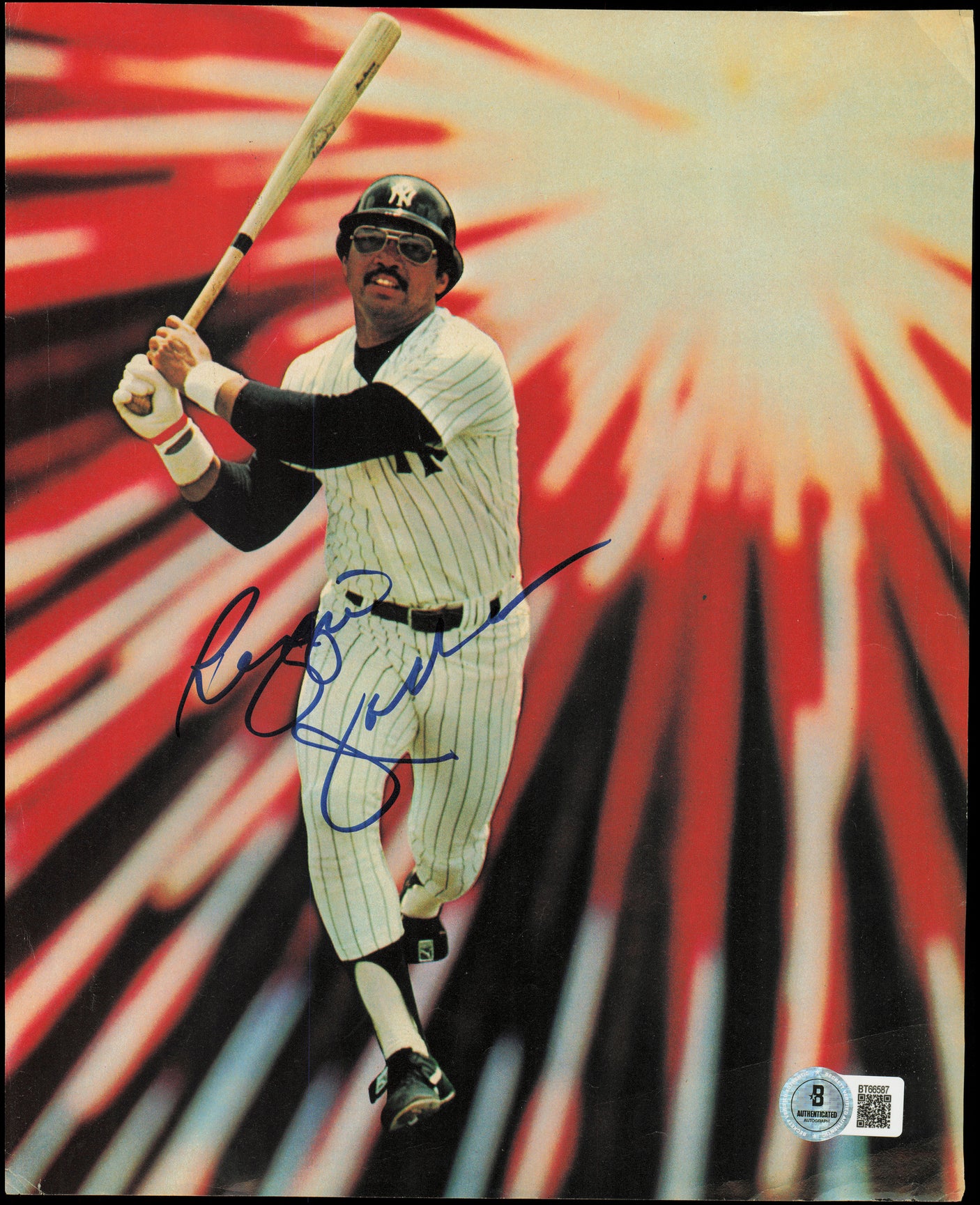 Reggie Jackson Autographed 8x10 Magazine Photo New York Yankees Beckett BAS QR #BT66587