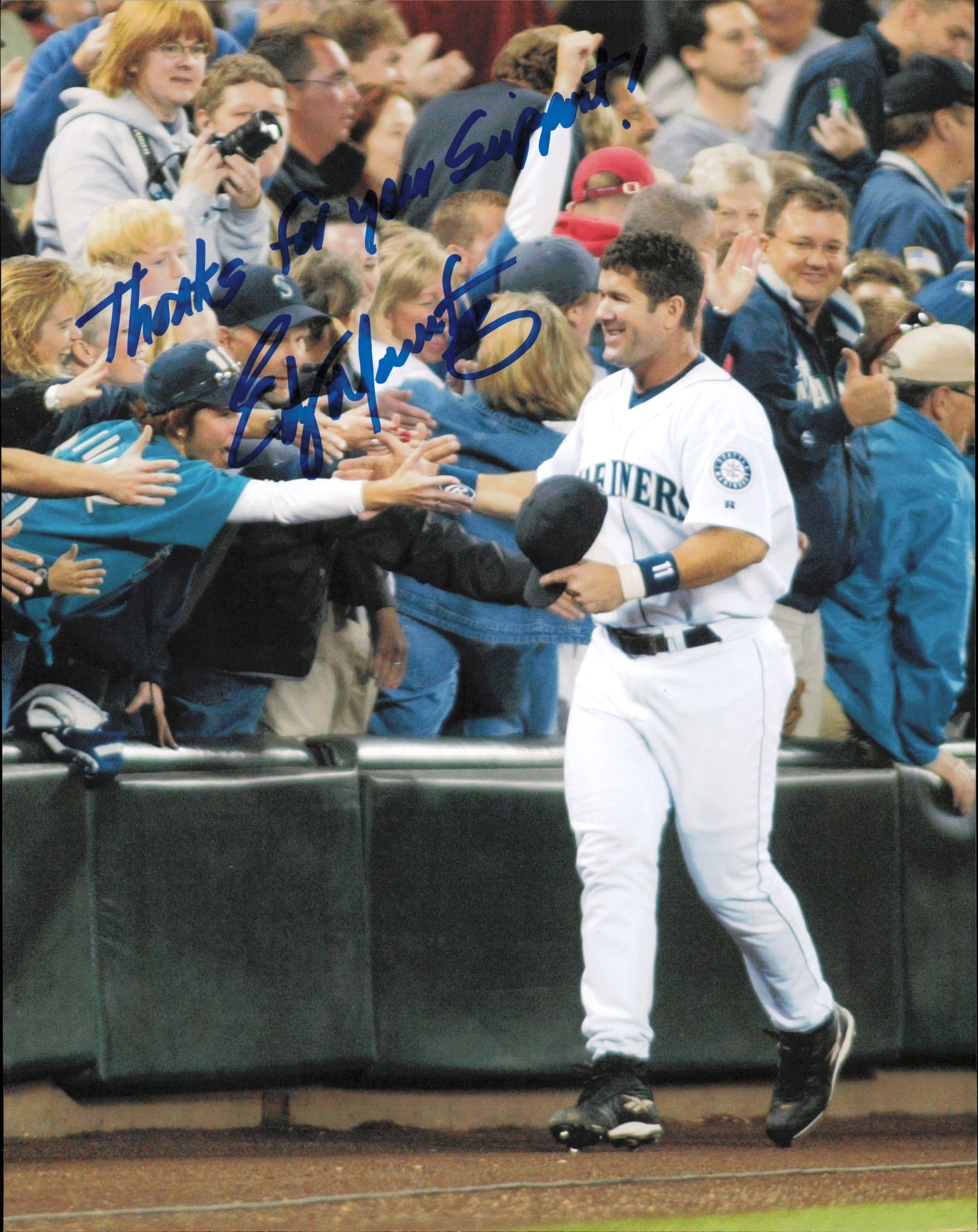 Edgar Martinez Autographed 8x10 Photo Seattle Mariners "Thanks for your support!" EM Foundation SKU #254515