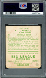 Earl Averill Autographed 1933 Goudey Rookie Card #194 Cleveland Indians PSA 1 Auto Grade Mint 9 PSA/DNA #118308844