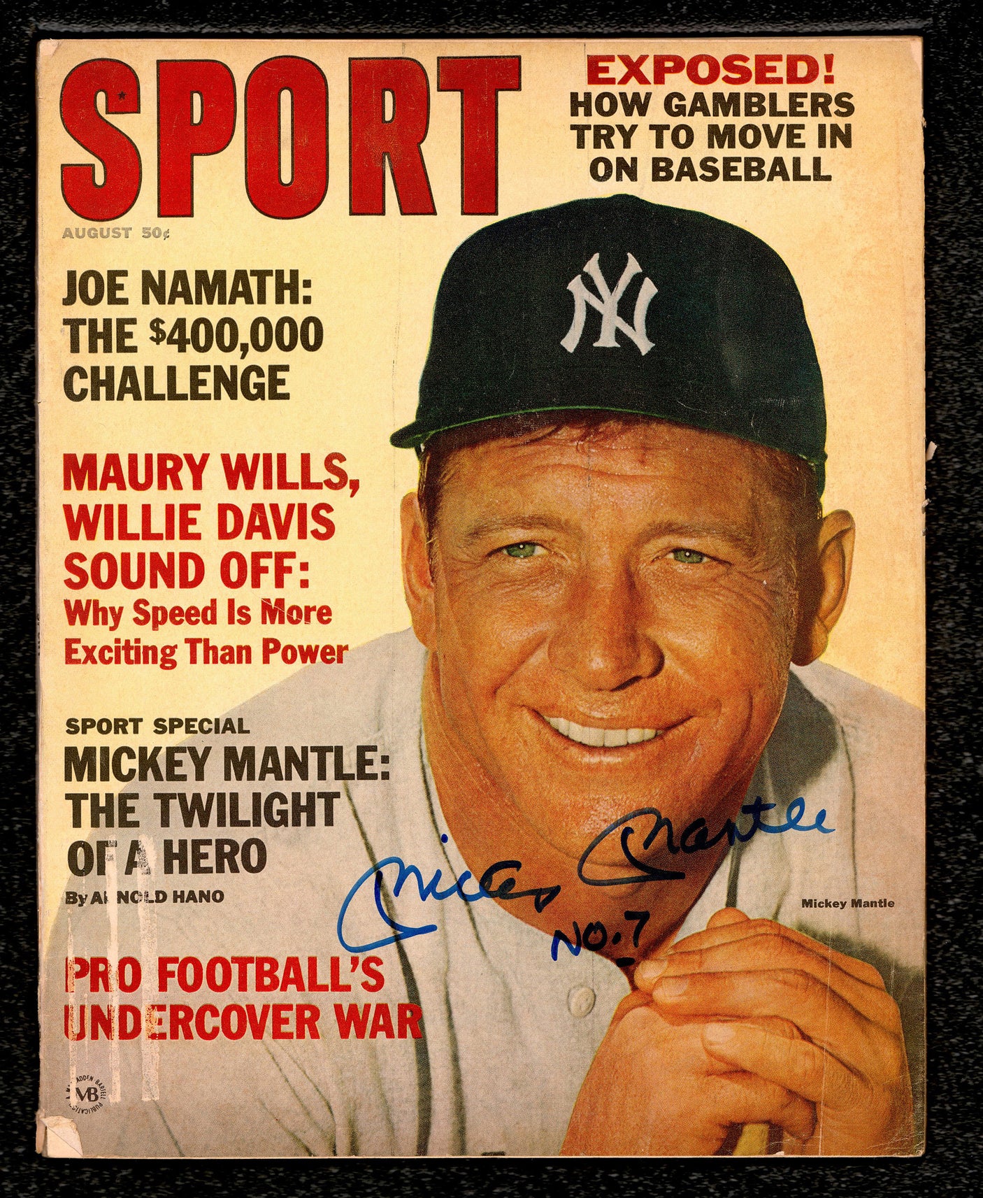 Mickey Mantle Autographed Sport Magazine New York Yankees "No. 7" Beckett BAS QR #AE50753