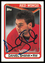Daniel Shank Autographed 1990-91 Topps Rookie Card #34 Detroit Red Wings SKU #255151