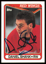 Daniel Shank Autographed 1990-91 Topps Rookie Card #34 Detroit Red Wings SKU #255153
