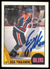 Esa Tikkanen Autographed 1987-88 O-Pee-Chee Rookie Card #7 Edmonton Oilers SKU #255281
