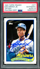 Ken Griffey Jr. Autographed 1989 Topps Traded Tiffany Rookie Card #41T Seattle Mariners Auto Grade Gem Mint 10 PSA/DNA #135353433