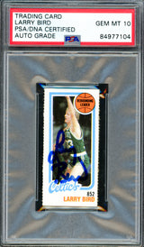 Larry Bird Autographed 1980-81 Topps Rookie Card #31 Boston Celtics Auto Grade Gem Mint 10 PSA/DNA #84977104