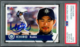Ichiro Suzuki Autographed 2001 Fleer Rookie Card #452 Seattle Mariners PSA 8 Auto Grade Gem Mint 10 PSA/DNA #120105742