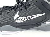 Kobe Bryant Autographed Black/Grey 2011-12 Nike Kobe VII Shoes Los Angeles Lakers (Dual Signed) Size 14 #4/8 Panini Holo #PA16640