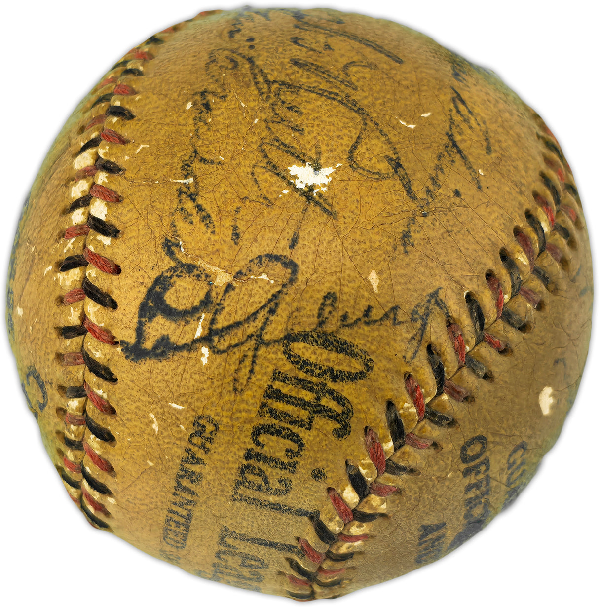 1933 American League 1st All Star Team Autographed Official League Baseball With 18 Signatures Including Babe Ruth & Lou Gehrig PSA/DNA #AR04182