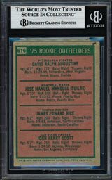 Jim Rice & Dave Augustine Autographed 1975 Topps Rookie Card #616 Beckett BAS #18629857