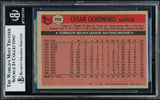 Cesar Geronimo Autographed 1981 Topps Card #390 Cincinnati Reds Beckett BAS #18628684