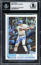 Cesar Geronimo Autographed 1982 Topps Card #693 Kansas City Royals Beckett BAS #18628710