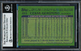 Cesar Geronimo Autographed 1982 Topps Card #693 Kansas City Royals Beckett BAS #18628711