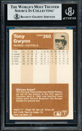 Tony Gwynn Autographed 1983 Fleer Rookie Card #360 San Diego Padres Beckett BAS #18628757