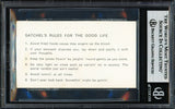 Satchel Paige Autographed 2x3.5 Business Card Springfield Redbirds Beckett BAS #18630149
