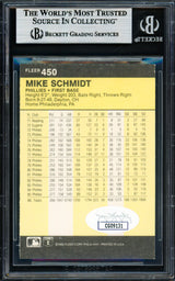 Mike Schmidt Autographed 1986 Fleer Card #450 Philadelphia Phillies Beckett BAS #18629328