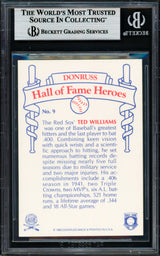 Ted Williams Autographed 1983 Donruss Hall of Fame Heroes Card #9 Boston Red Sox Beckett BAS #18629557