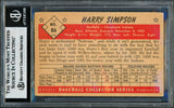 Harry Simpson Autographed 1953 Bowman Color Card #86 Cleveland Indians Beckett BAS #18630008