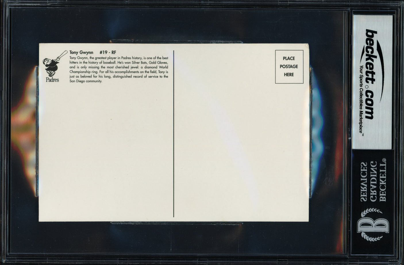 Tony Gwynn Autographed 4x6 Postcard San Diego Padres Beckett BAS #18630826