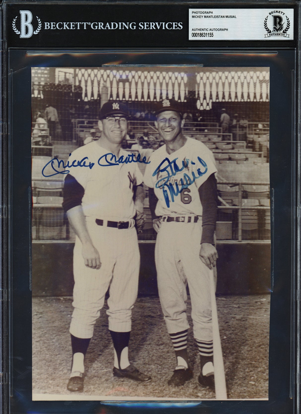 Mickey Mantle & Stan Musial Autographed 7x9.5 Photo Beckett BAS #18631155