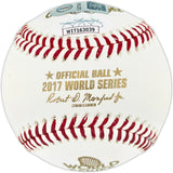 Charlie Morton Autographed Official 2017 World Series Logo Baseball Houston Astros "2017 WS GM 7 Winner 1-0 1.74 ERA" (Smudged) JSA #WIT163039