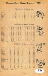 Casey Stengel Autographed 5.5x8.5 Ballpark Program Cut Signature Boston Braves PSA/DNA #AH07295