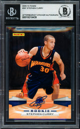 Stephen Curry Autographed 2009-10 Panini Rookie Card #307 Golden State Warriors Beckett BAS #19210439