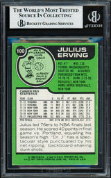 Julius Dr. J Erving Autographed 1977-78 Topps Card #100 Philadelphia 76ers Beckett BAS #19210449