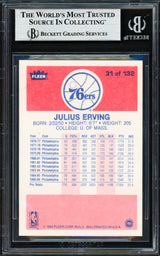 Julius Dr. J Erving Autographed 1986-87 Fleer Card #31 Philadelphia 76ers Beckett BAS #19210669