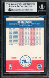 Julius Dr. J Erving Autographed 1987-88 Fleer Card #35 Philadelphia 76ers Beckett BAS #19210681