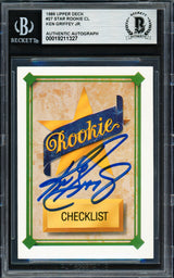 Ken Griffey Jr. Autographed 1989 Upper Deck Rookie Card #27 Seattle Mariners Beckett BAS #19211327