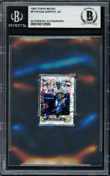 Ken Griffey Jr. Autographed 1993 Topps Micro Prism Card #179 Seattle Mariners Beckett BAS #19212595
