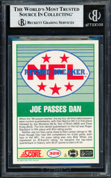Joe Montana Autographed 1989 Score Card #329 San Francisco 49ers Beckett BAS #19212877