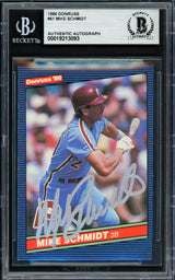 Mike Schmidt Autographed 1986 Donruss Card #61 Philadelphia Phillies Beckett BAS #19213093