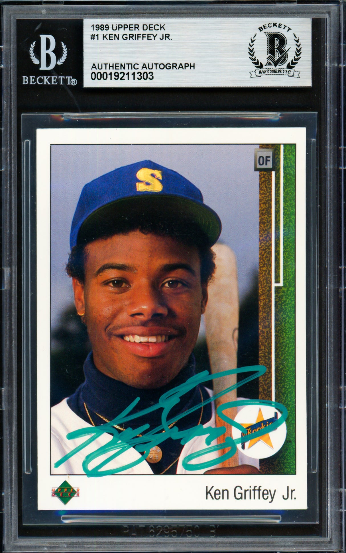 Ken Griffey Jr. Autographed 1989 Upper Deck Rookie Card #1 Seattle Mariners Beckett BAS #19211303