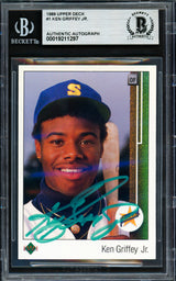 Ken Griffey Jr. Autographed 1989 Upper Deck Rookie Card #1 Seattle Mariners Beckett BAS #19211297