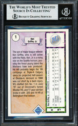 Ken Griffey Jr. Autographed 1989 Upper Deck Rookie Card #1 Seattle Mariners Beckett BAS #19211297