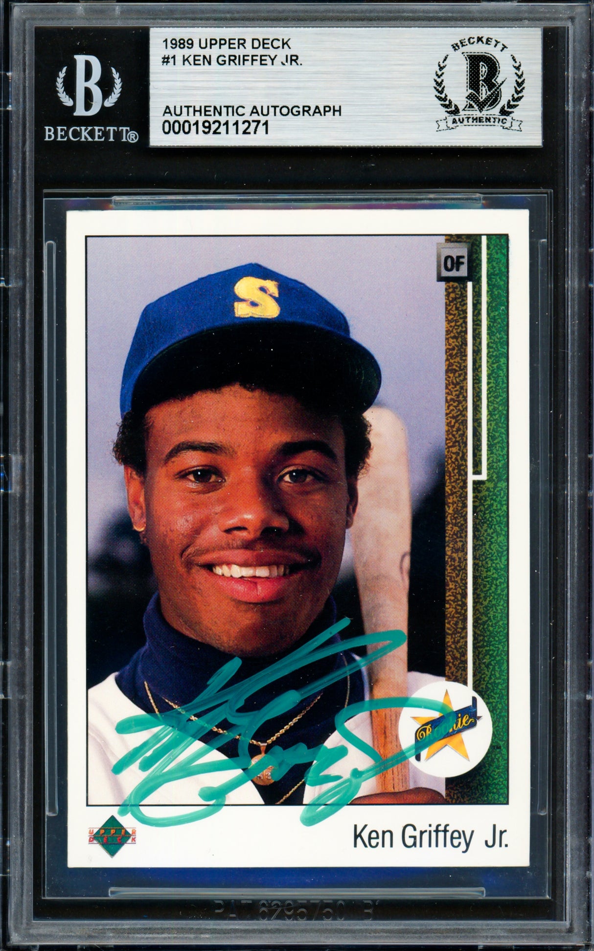 Ken Griffey Jr. Autographed 1989 Upper Deck Rookie Card #1 Seattle Mariners Beckett BAS #19211271