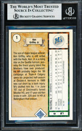 Ken Griffey Jr. Autographed 1989 Upper Deck Rookie Card #1 Seattle Mariners Beckett BAS #19211301