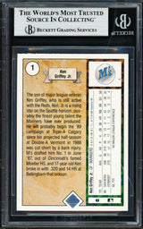 Ken Griffey Jr. Autographed 1989 Upper Deck Rookie Card #1 Seattle Mariners Beckett BAS #19211229